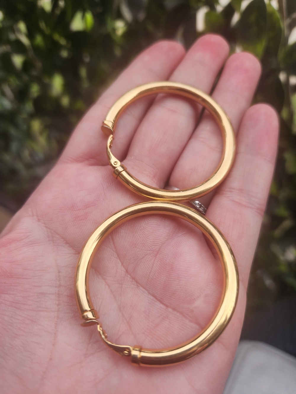 Monet Gold Hoop Earrings - Shiny Gold Tone